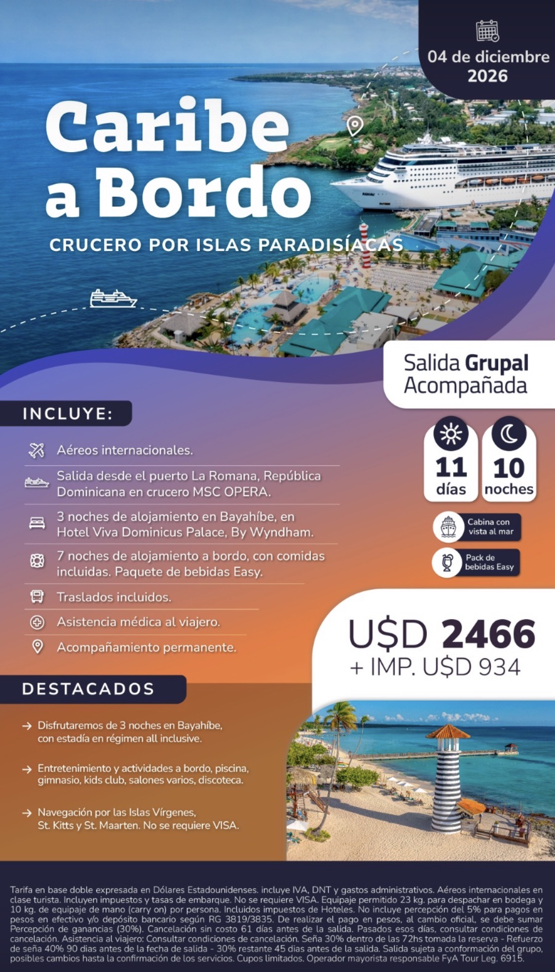 Paisaje de Caribe a bordo