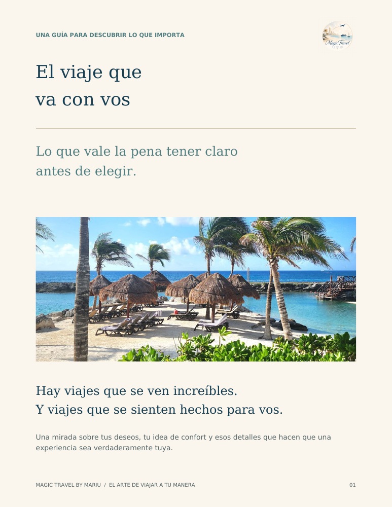 Portada de El viaje que va con vos, la guía gratuita de Magic Travel by Mariu